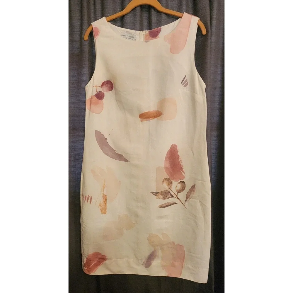 Women's Harris Cotten White Linen Shell Dress Size Small‎ (Made in Greece)